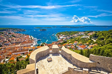 Hvar Old Town And Pakleni Islands From Fortica Fortress